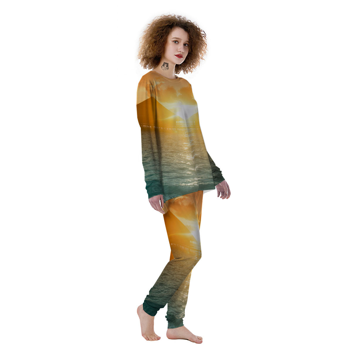 Sunset Maldives Print Women's Pajamas-grizzshop