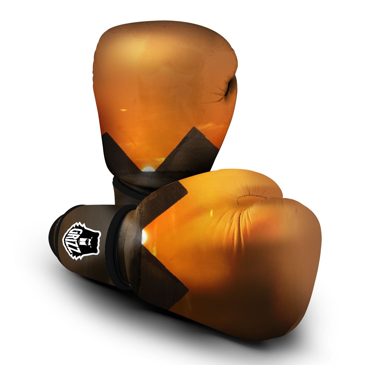 Sunset Pyramid Print Boxing Gloves-grizzshop