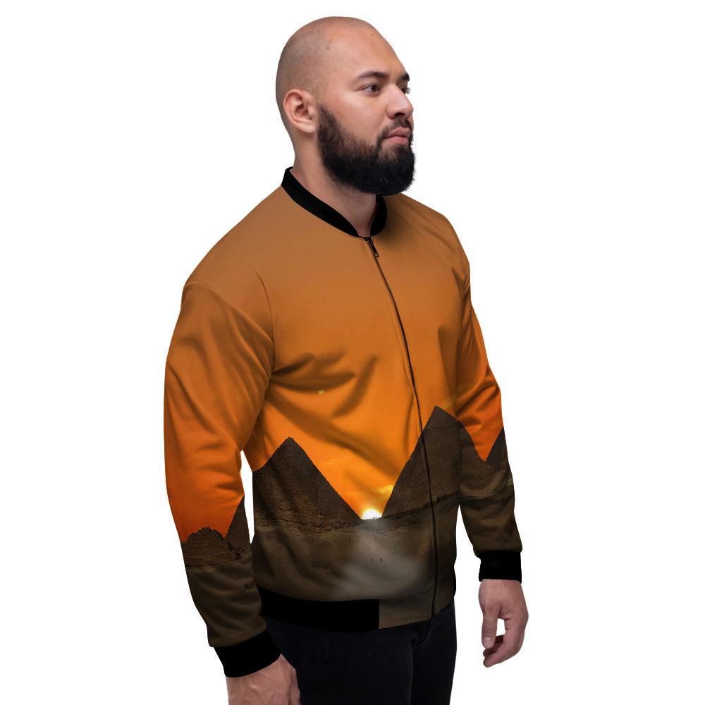 Sunset Pyramid Print Men's Bomber Jacket-grizzshop