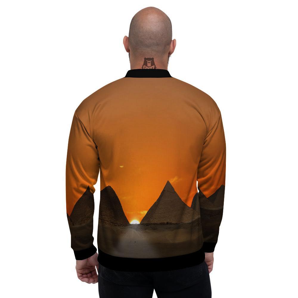 Sunset Pyramid Print Men's Bomber Jacket-grizzshop