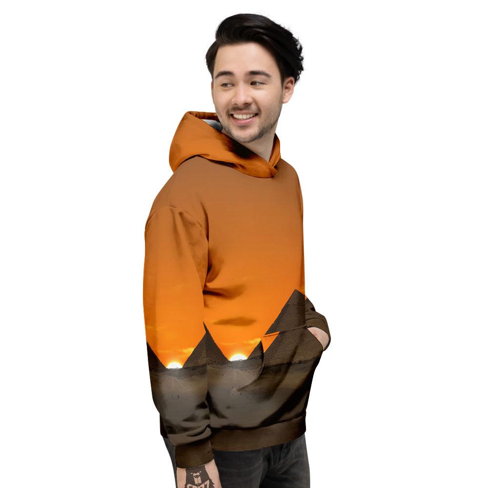 Sunset Pyramid Print Men's Hoodie-grizzshop