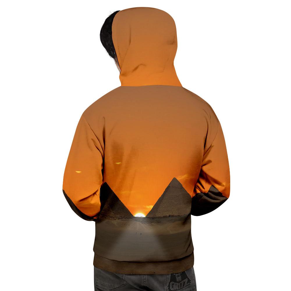 Sunset Pyramid Print Men's Hoodie-grizzshop