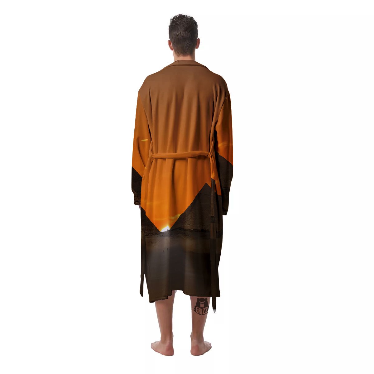 Sunset Pyramid Print Men's Robe-grizzshop