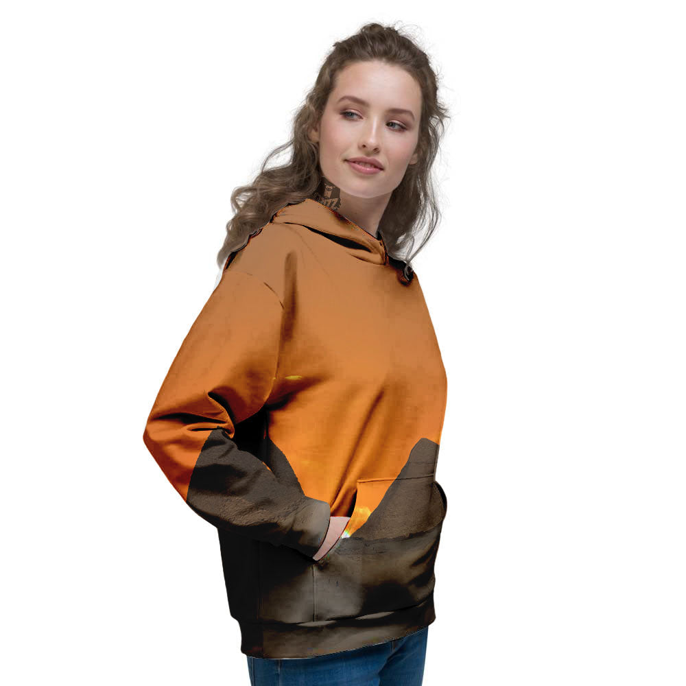 Sunset Pyramid Print Women's Hoodie-grizzshop