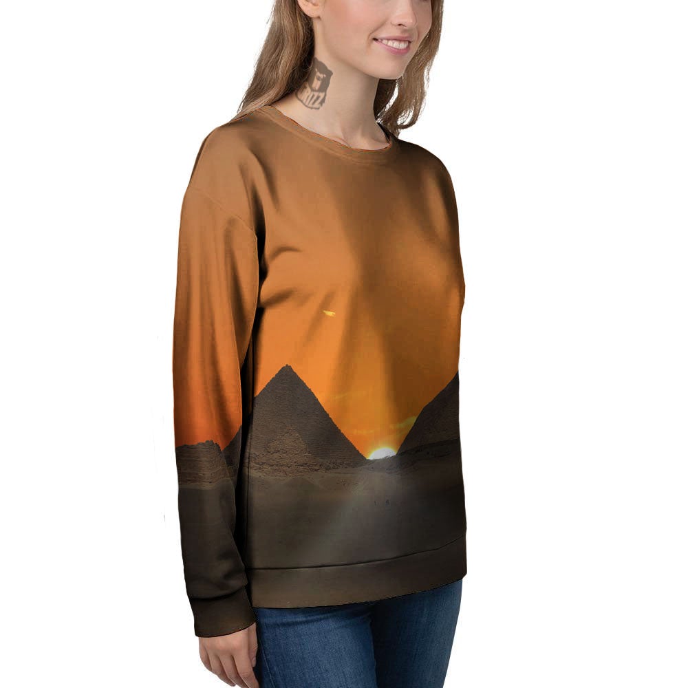 Sunset Pyramid Print Women's Sweatshirt-grizzshop