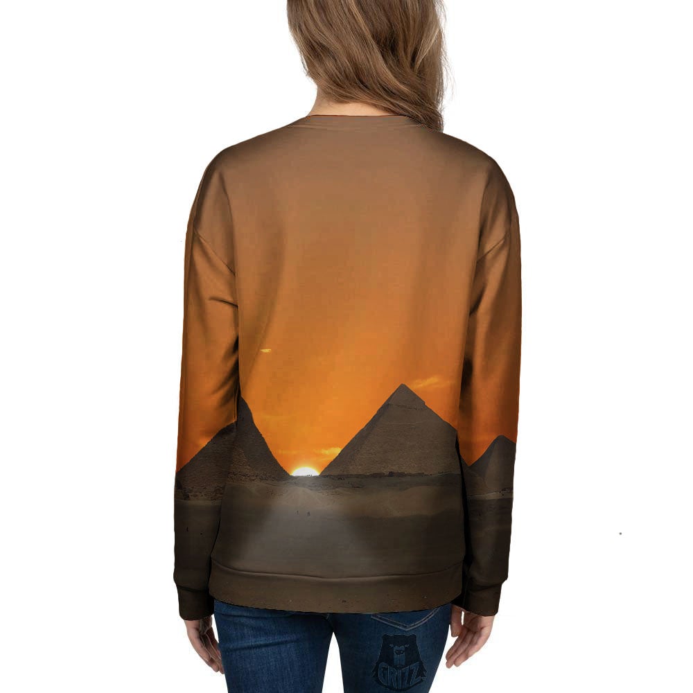 Sunset Pyramid Print Women's Sweatshirt-grizzshop