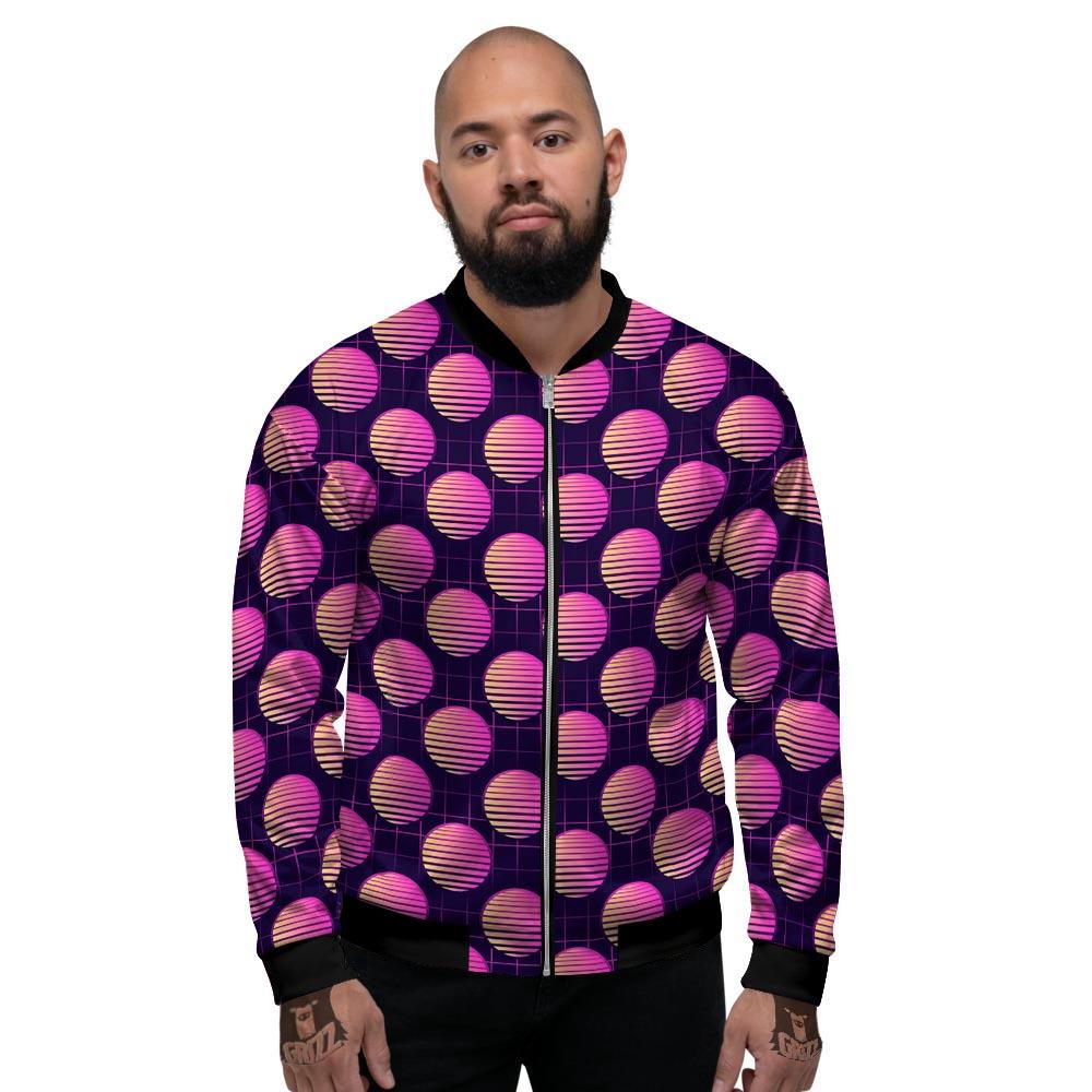Sunset Retrowave Print Pattern Men's Bomber Jacket-grizzshop