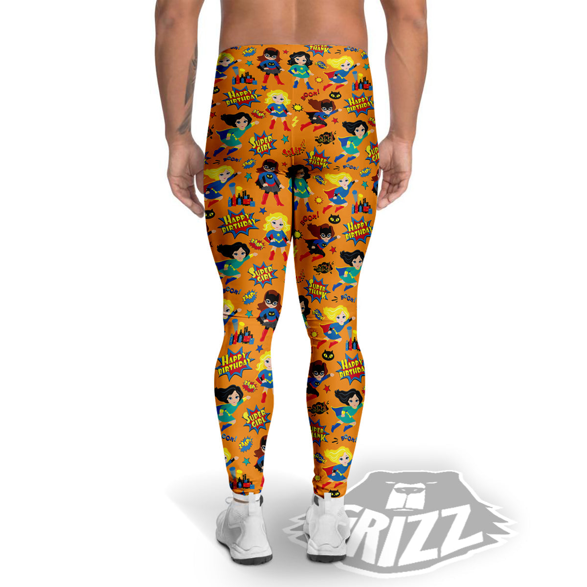 Superhero Girls Print Pattern Men's Leggings-grizzshop