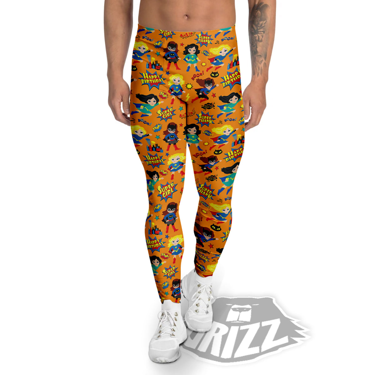 Superhero Girls Print Pattern Men's Leggings-grizzshop