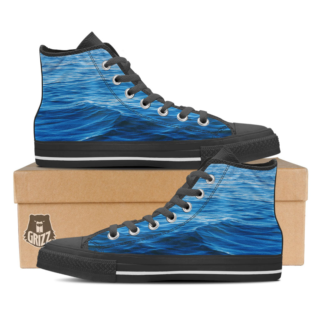 Surface Ocean Print High Top Shoes-grizzshop