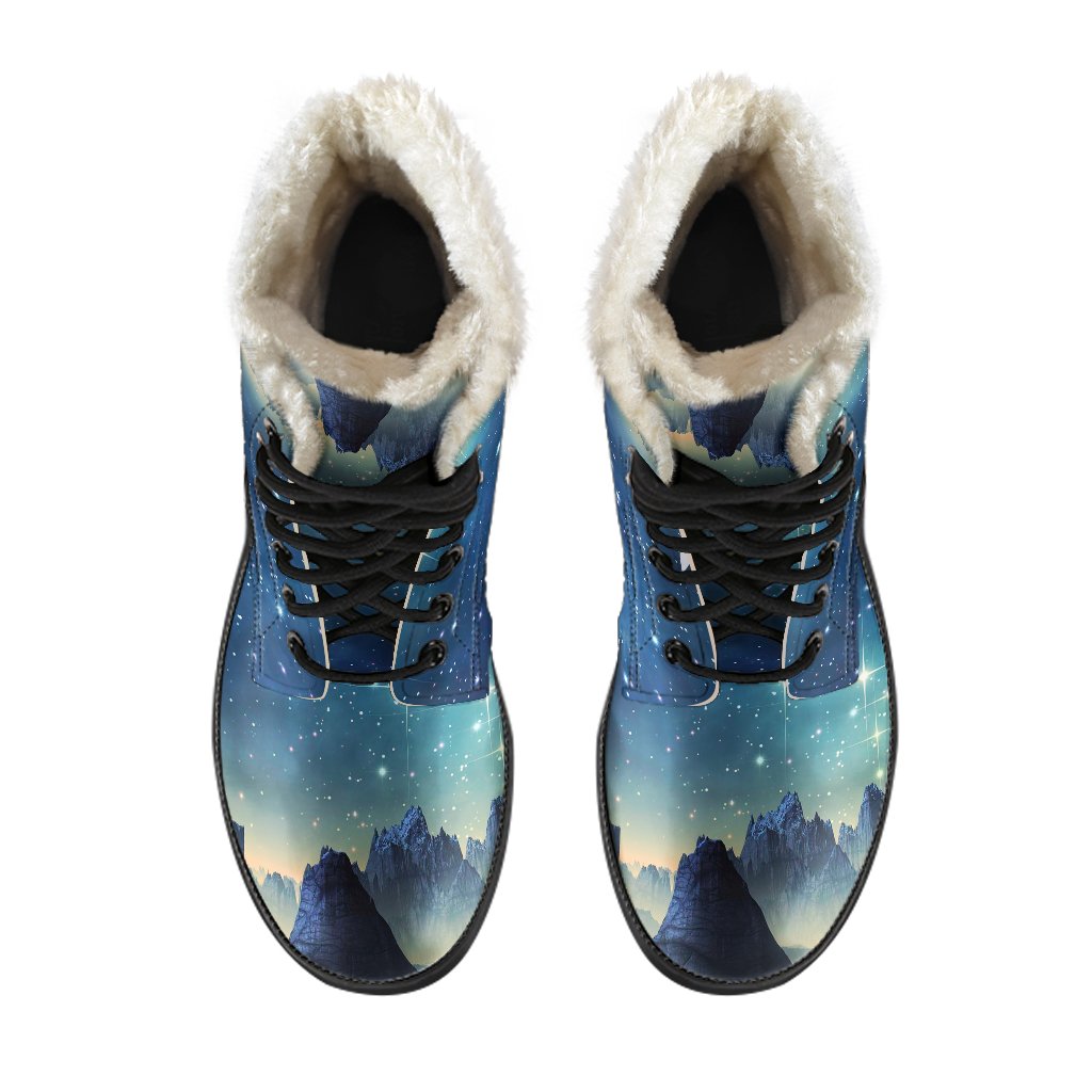 Surface Planet Galaxy Space Print Comfy Winter Boots-grizzshop