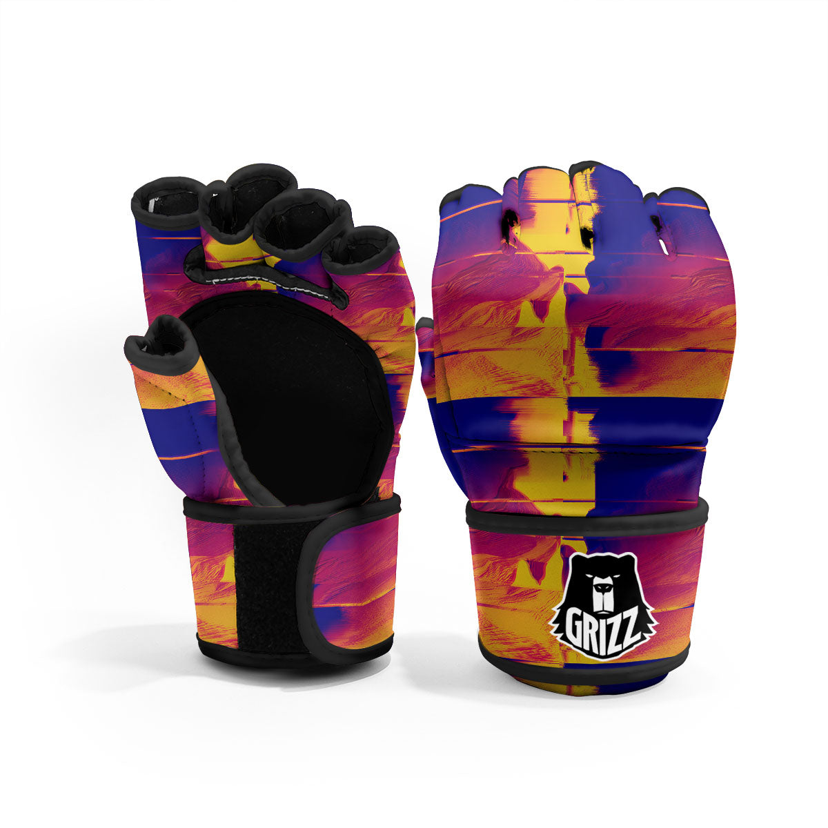 Surface Psychedelic Print Pattern MMA Gloves-grizzshop