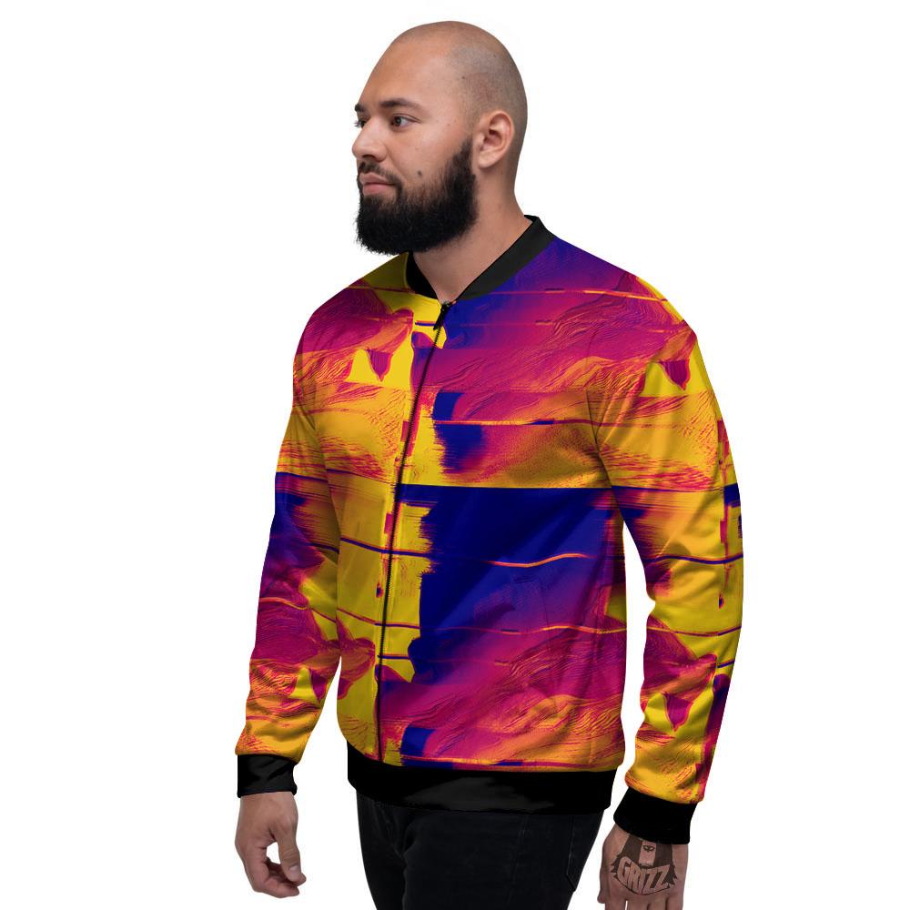 Surface Psychedelic Print Pattern Men's Bomber Jacket-grizzshop