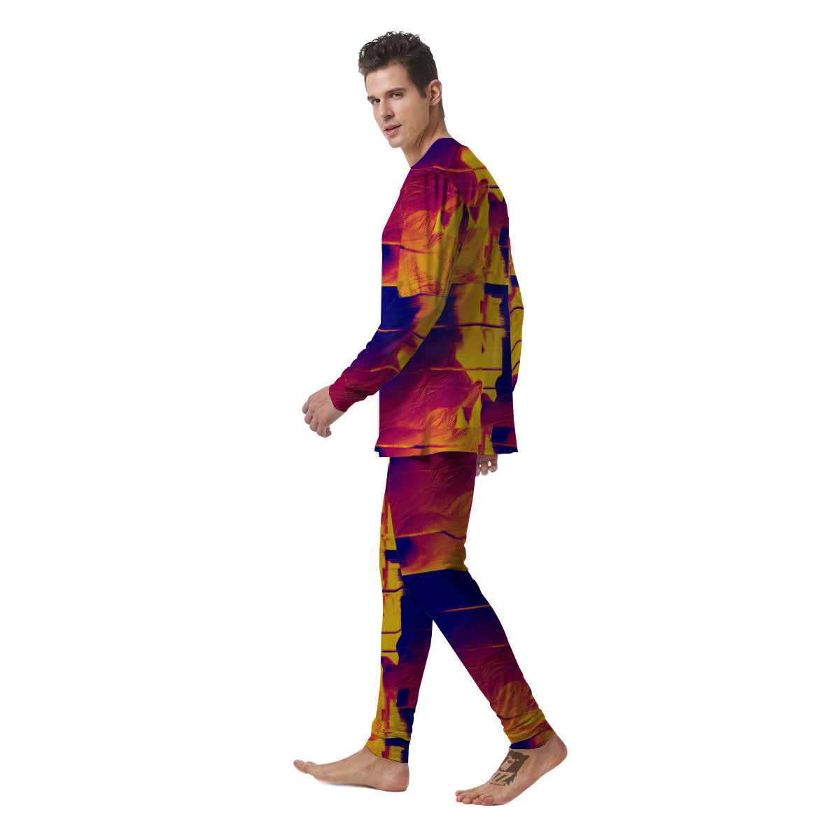 Surface Psychedelic Print Pattern Men's Pajamas-grizzshop