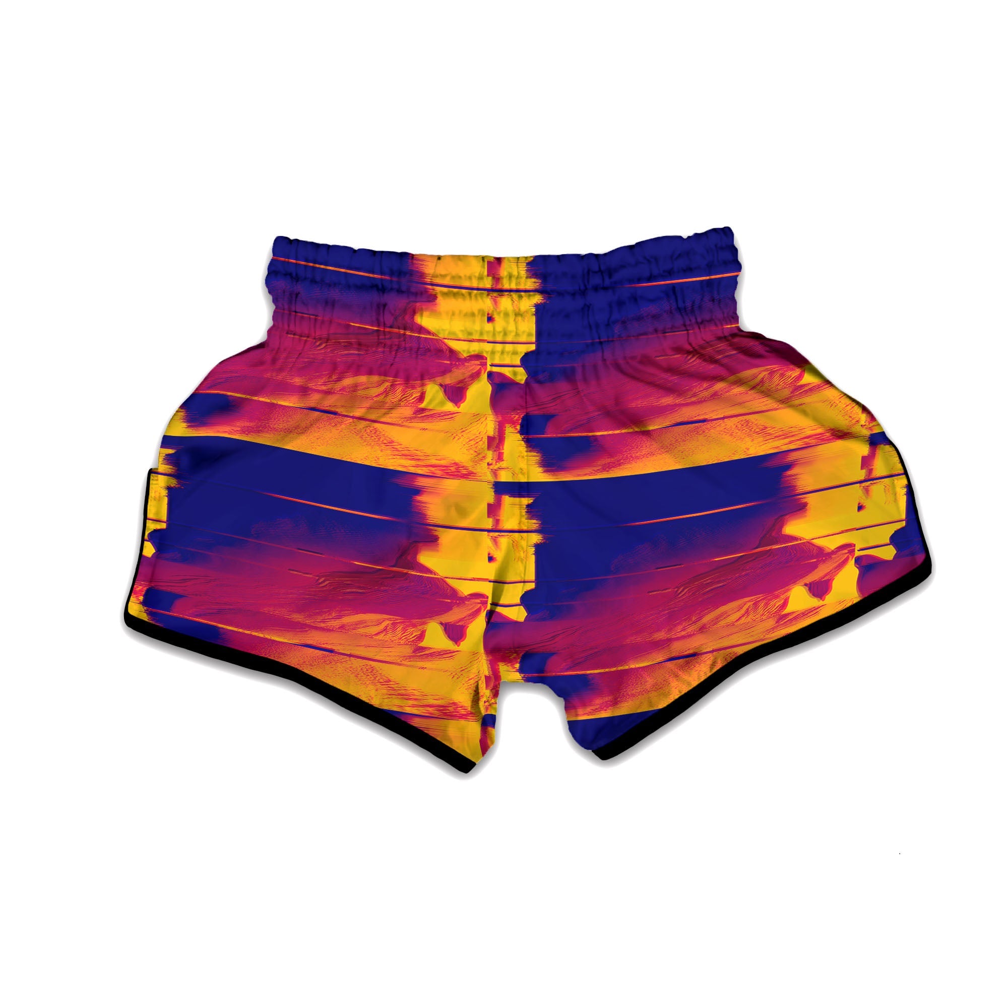 Surface Psychedelic Print Pattern Muay Thai Boxing Shorts-grizzshop