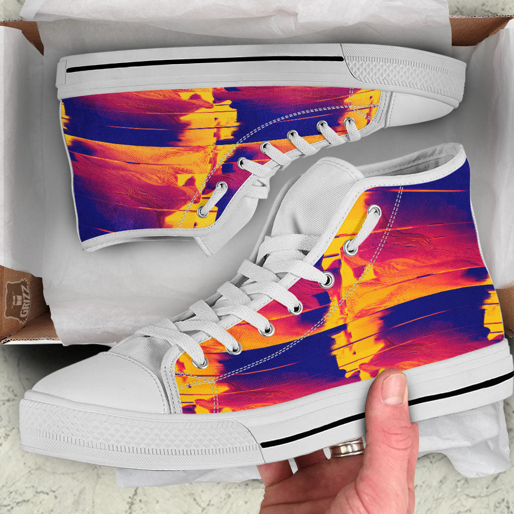 Surface Psychedelic Print Pattern White High Top Shoes-grizzshop