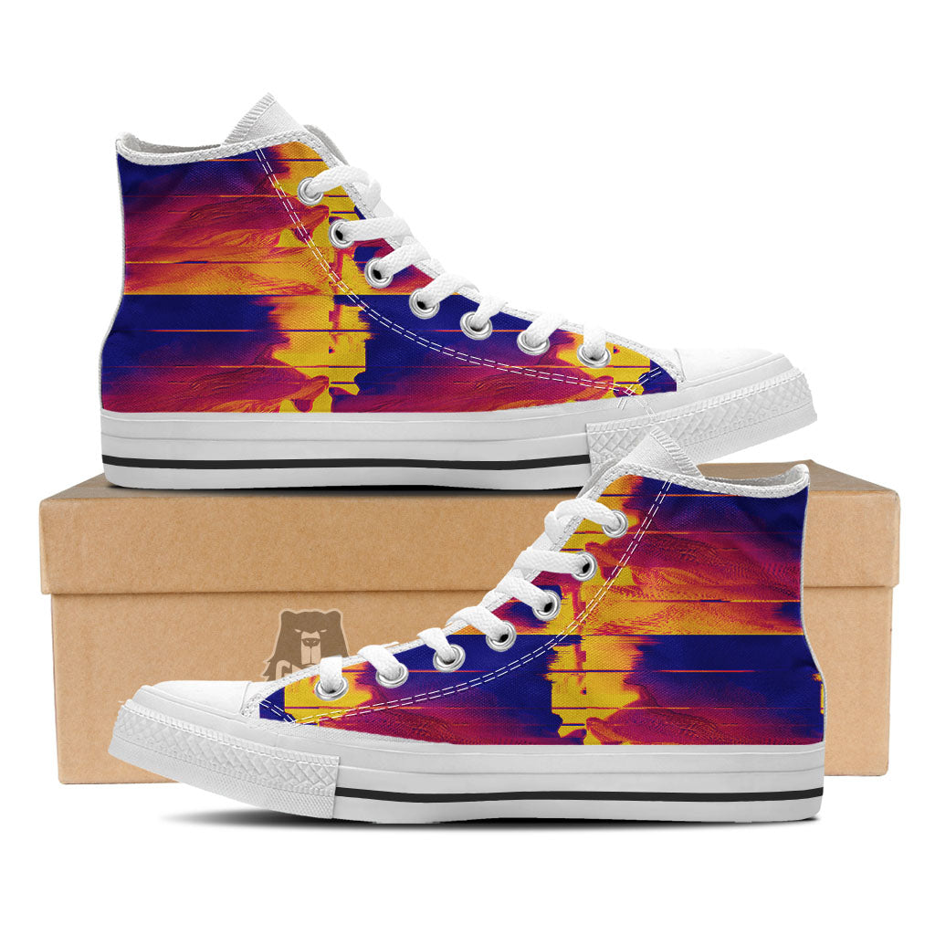 Surface Psychedelic Print Pattern White High Top Shoes-grizzshop