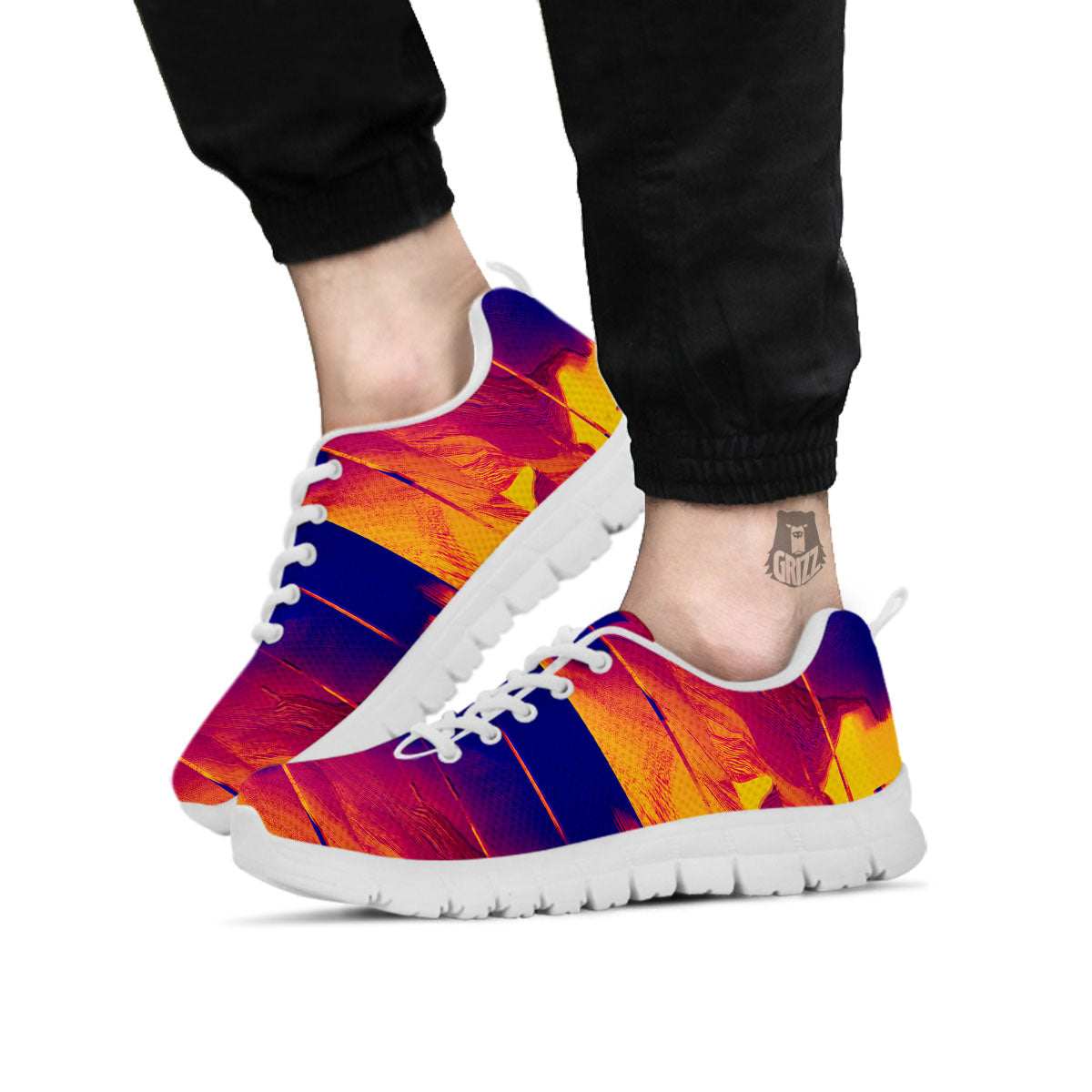 Surface Psychedelic Print Pattern White Sneaker-grizzshop