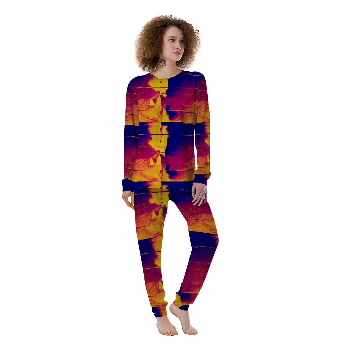 Surface Psychedelic Print Pattern Women's Pajamas-grizzshop