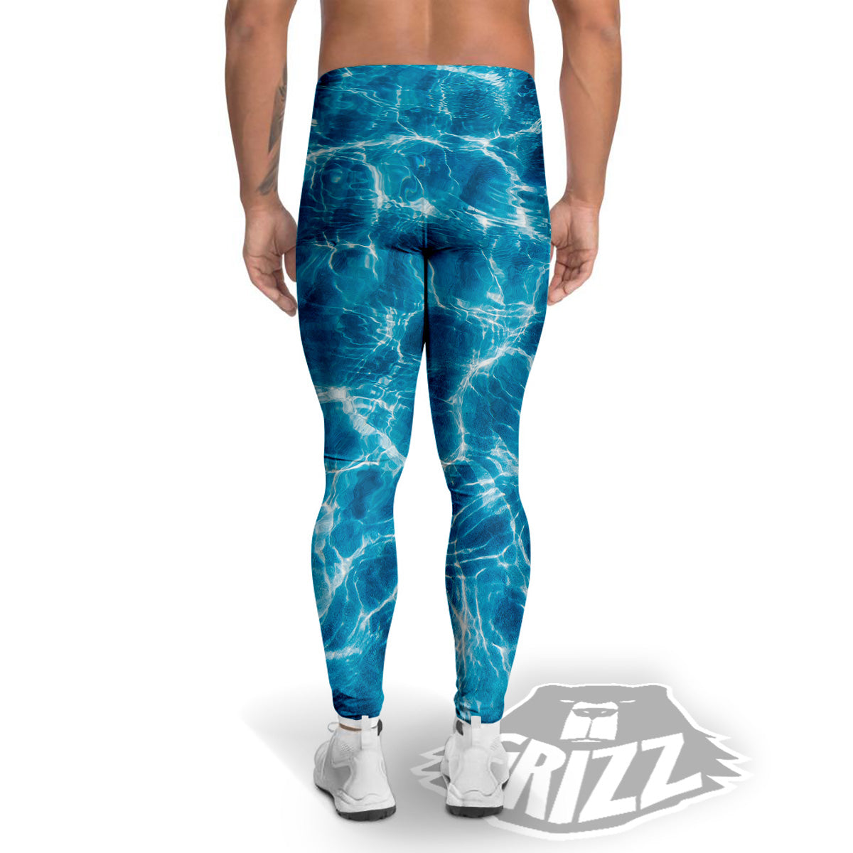 Surface Water Blue Print Men's Leggings-grizzshop