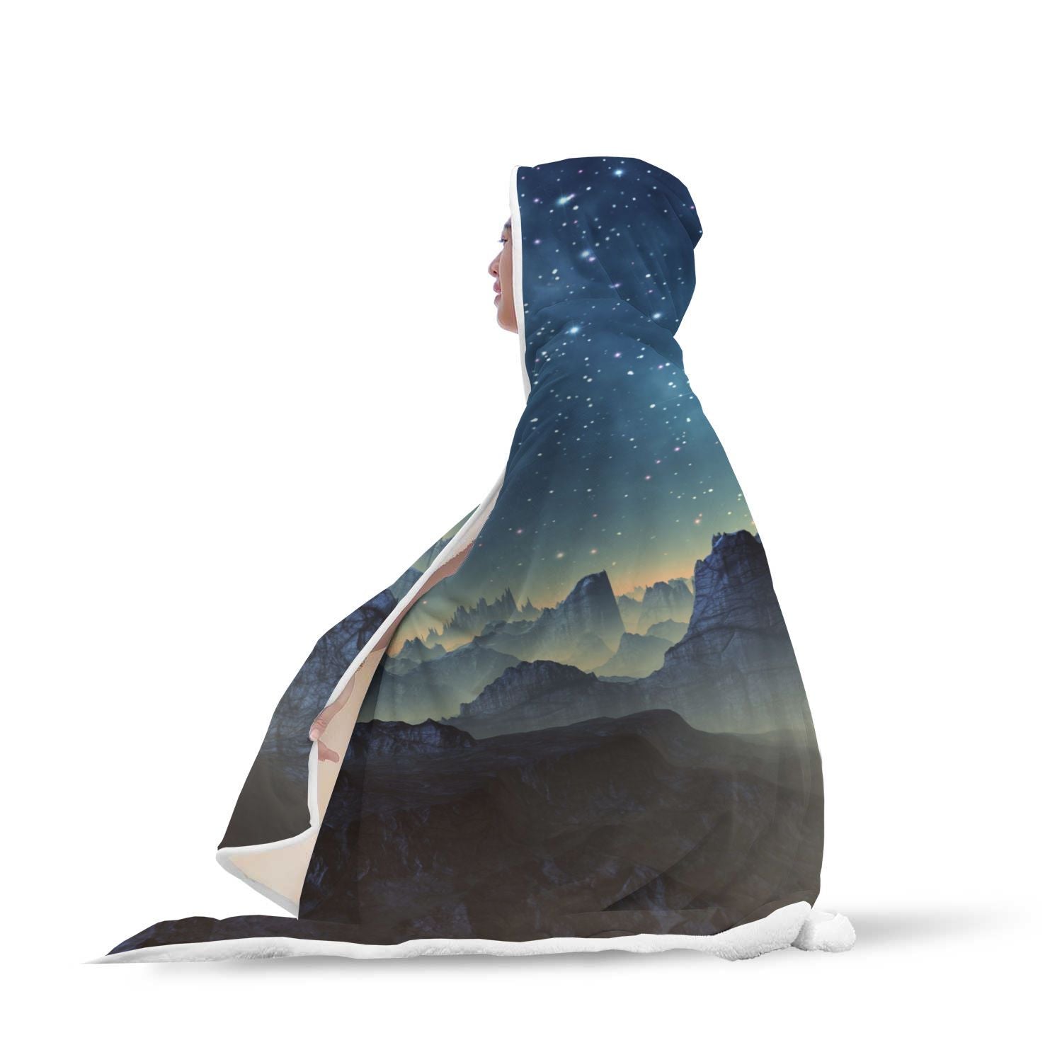 Surface Planet Galaxy Space Print Hooded Blanket-grizzshop