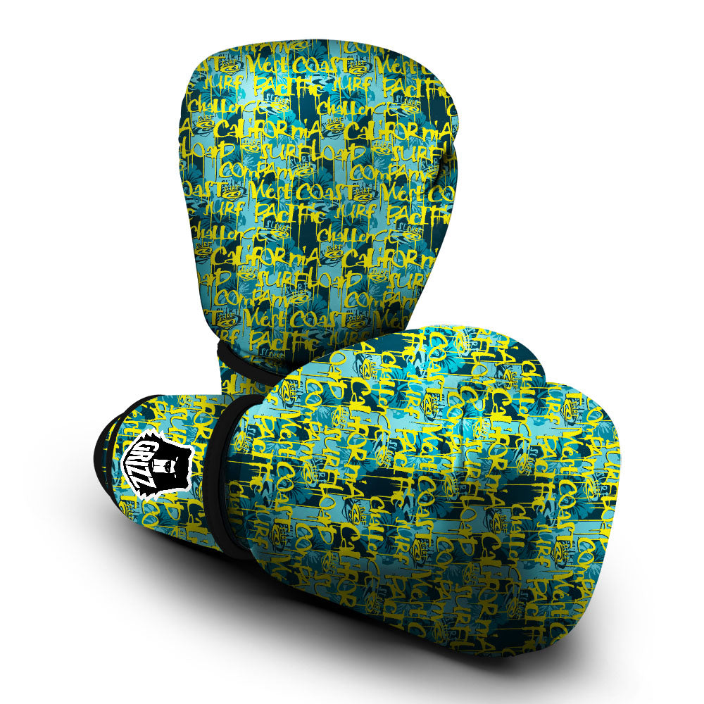 Surfing Graffiti Print Pattern Boxing Gloves-grizzshop
