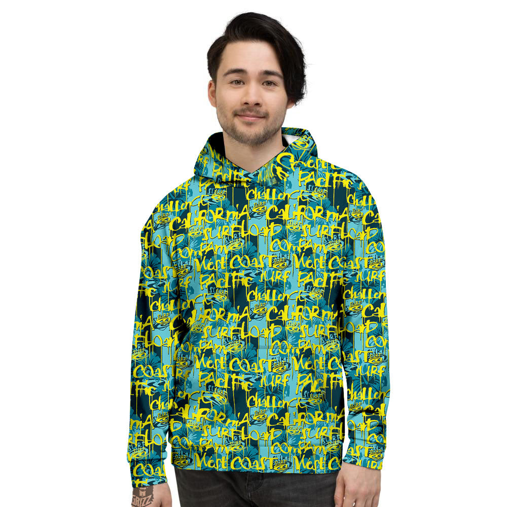 Surfing Graffiti Print Pattern Men's Hoodie-grizzshop