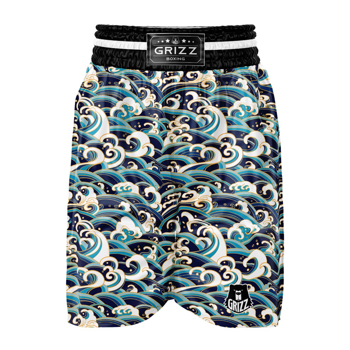 Surfing Sea Wave Print Pattern Boxing Shorts-grizzshop