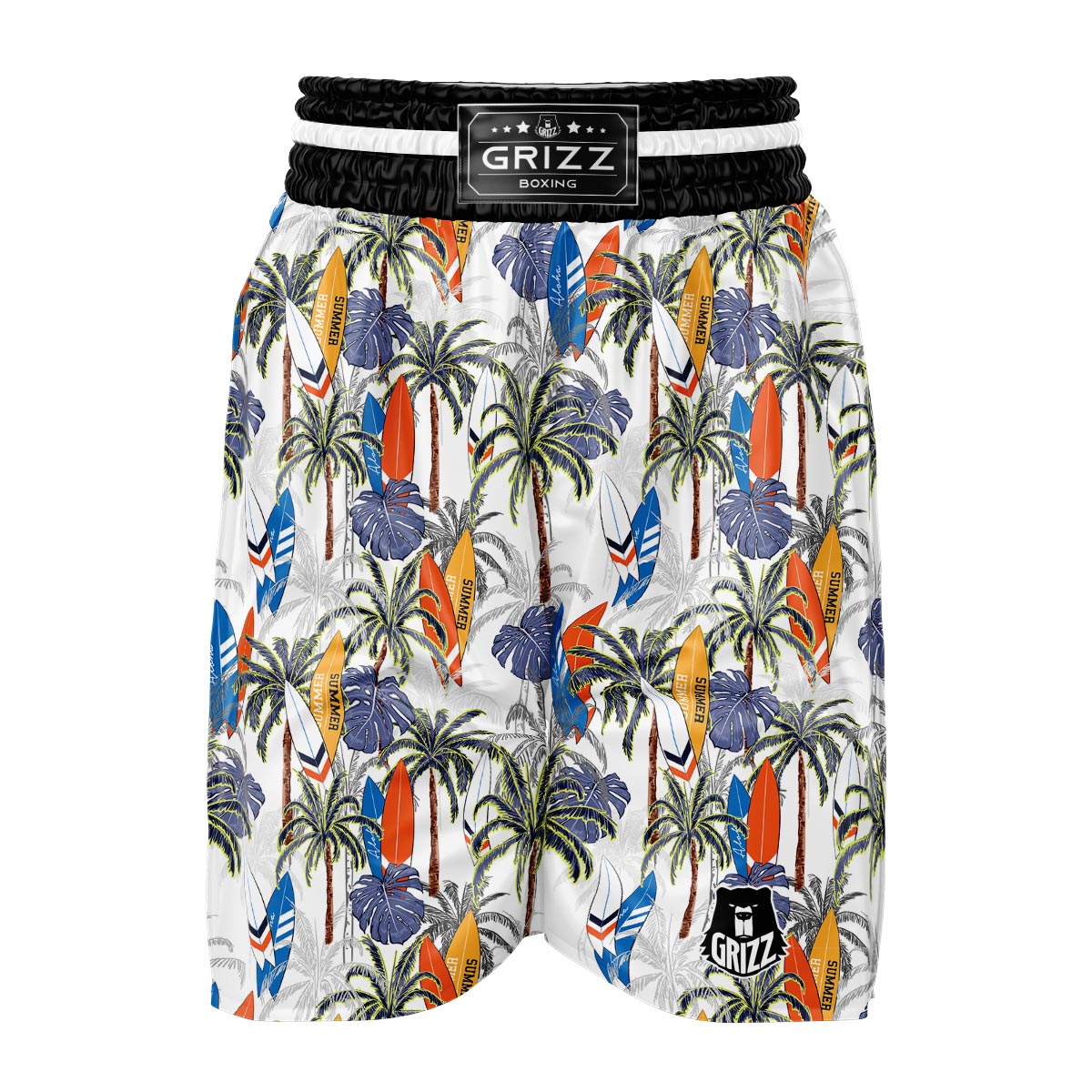 Surfing Summer Print Pattern Boxing Shorts-grizzshop