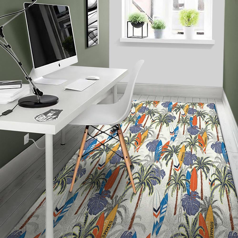 Surfing Summer Print Pattern Floor Mat-grizzshop