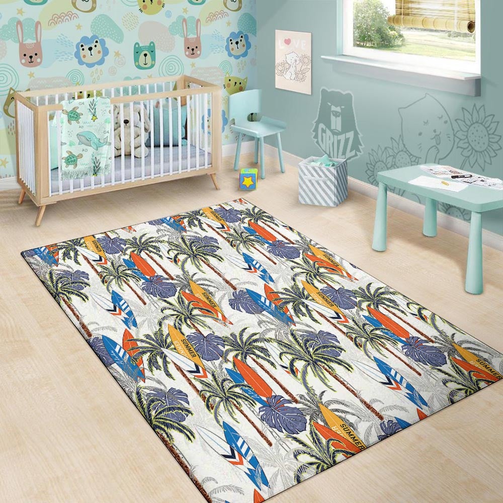 Surfing Summer Print Pattern Floor Mat-grizzshop