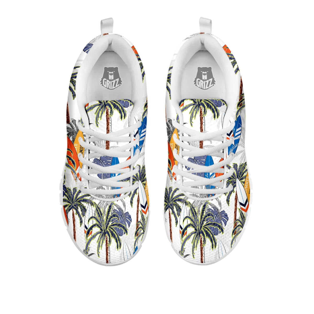 Surfing Summer Print Pattern White Sneaker-grizzshop