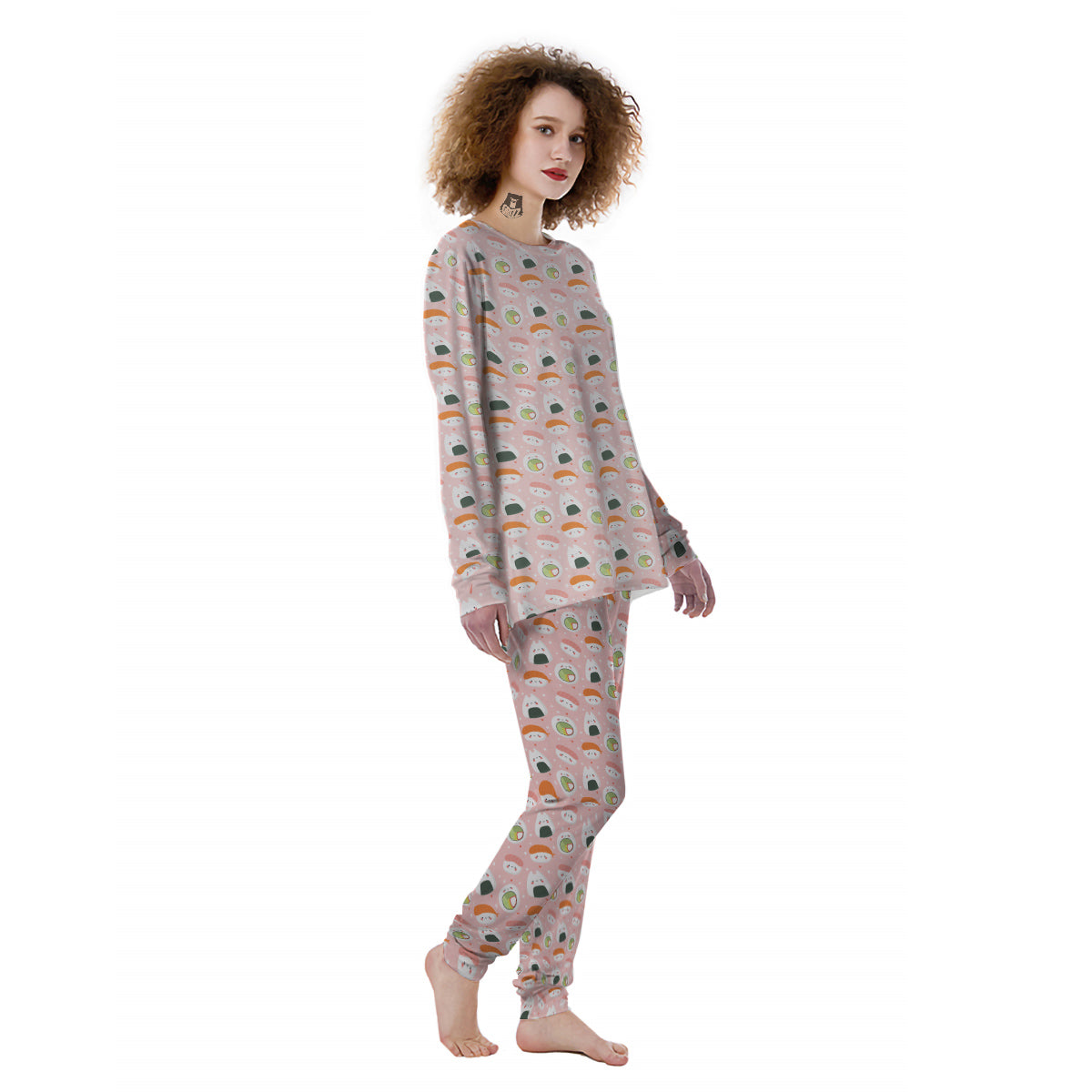 Sushi Cute Japanese Print Pattern Women's Pajamas-grizzshop