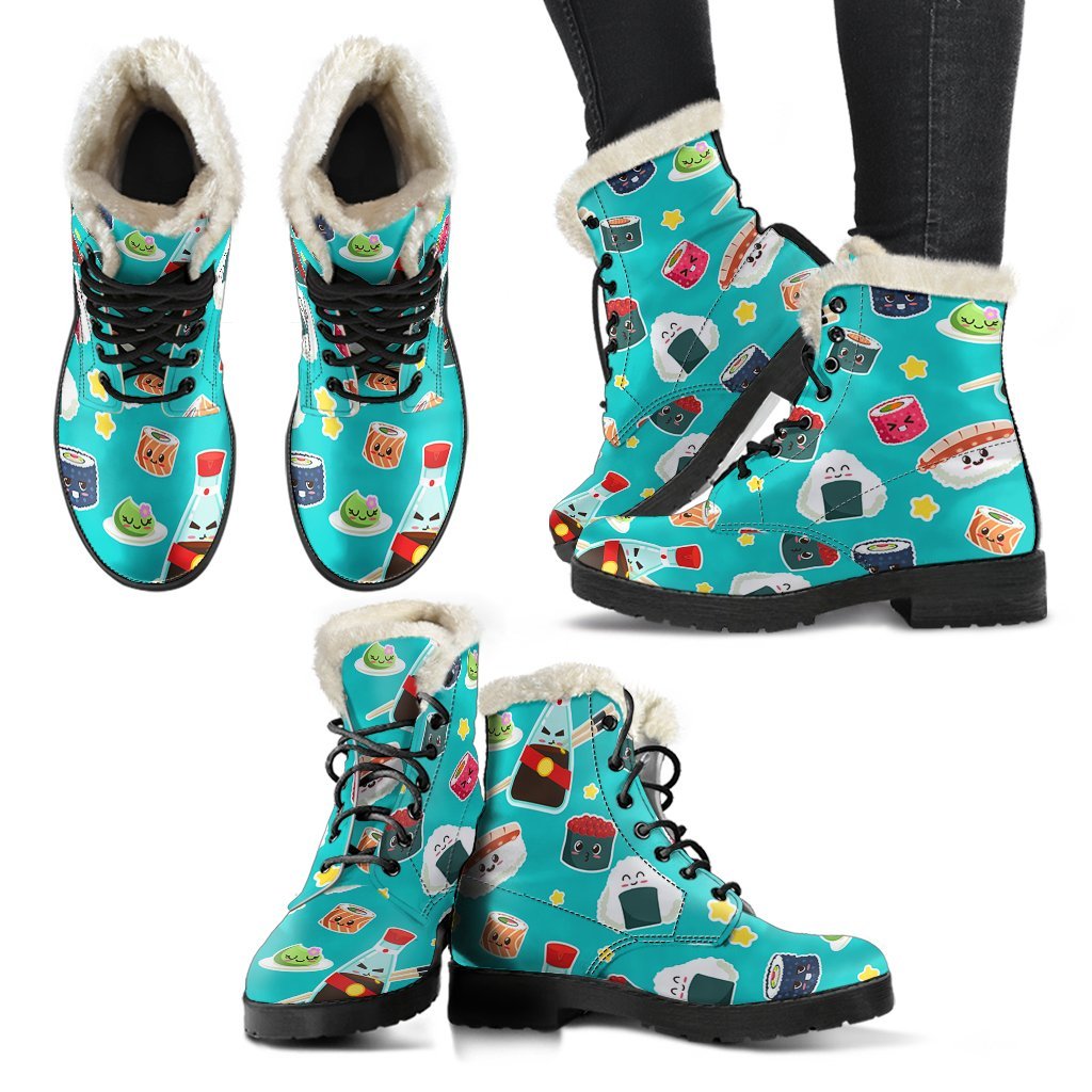 Sushi Pattern Print Comfy Winter Boots-grizzshop