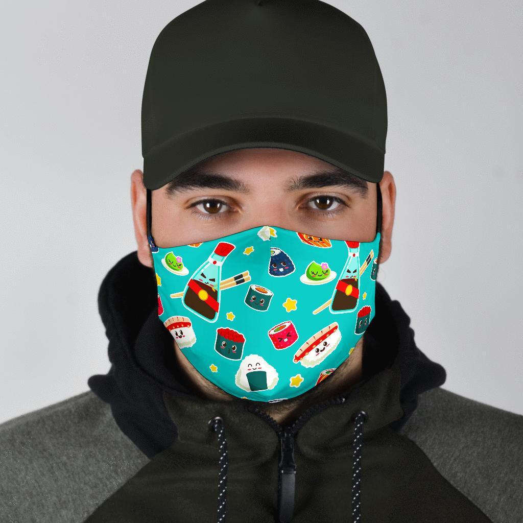Sushi Pattern Print Face Mask-grizzshop