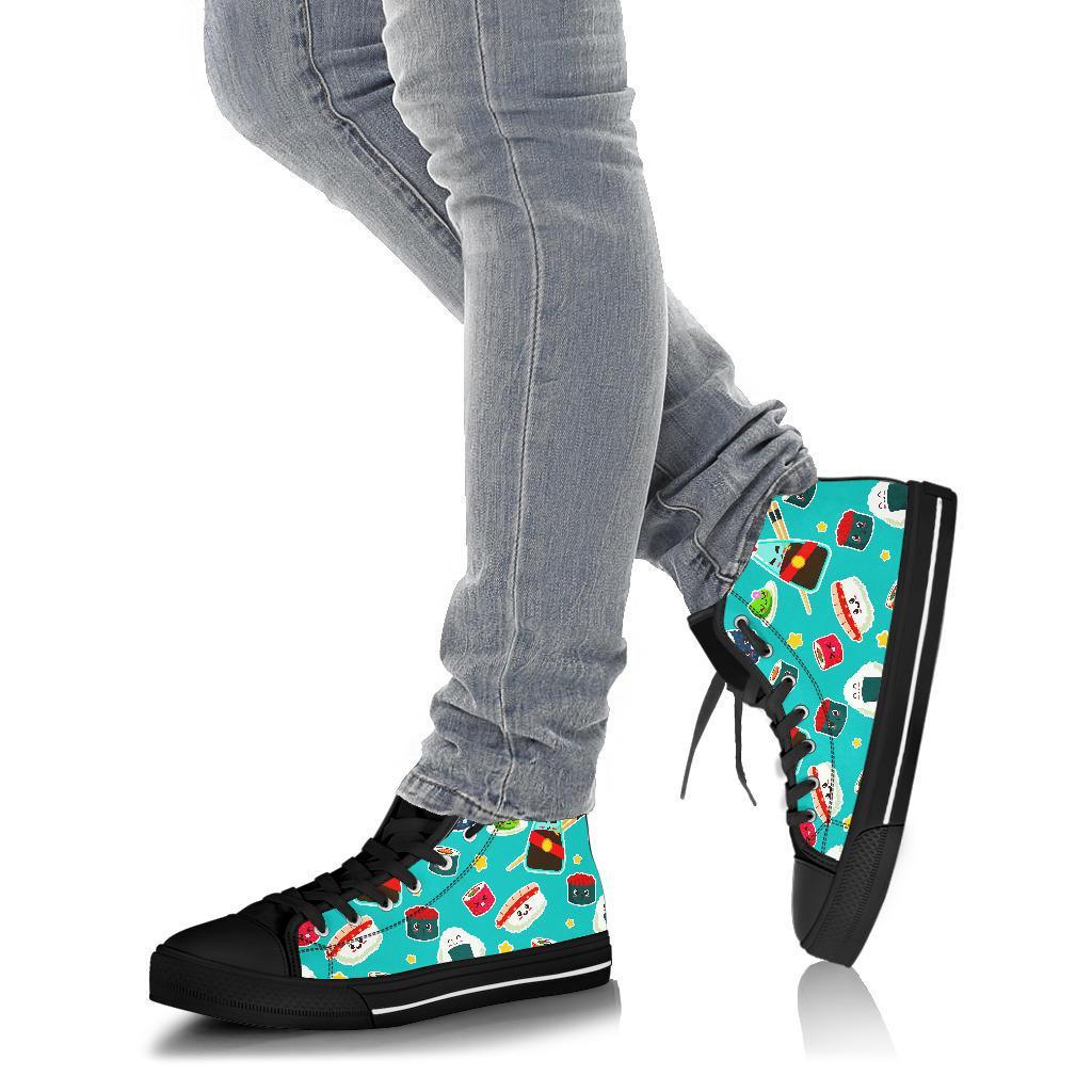 Sushi Pattern Print Men Women's High Top Shoes-grizzshop