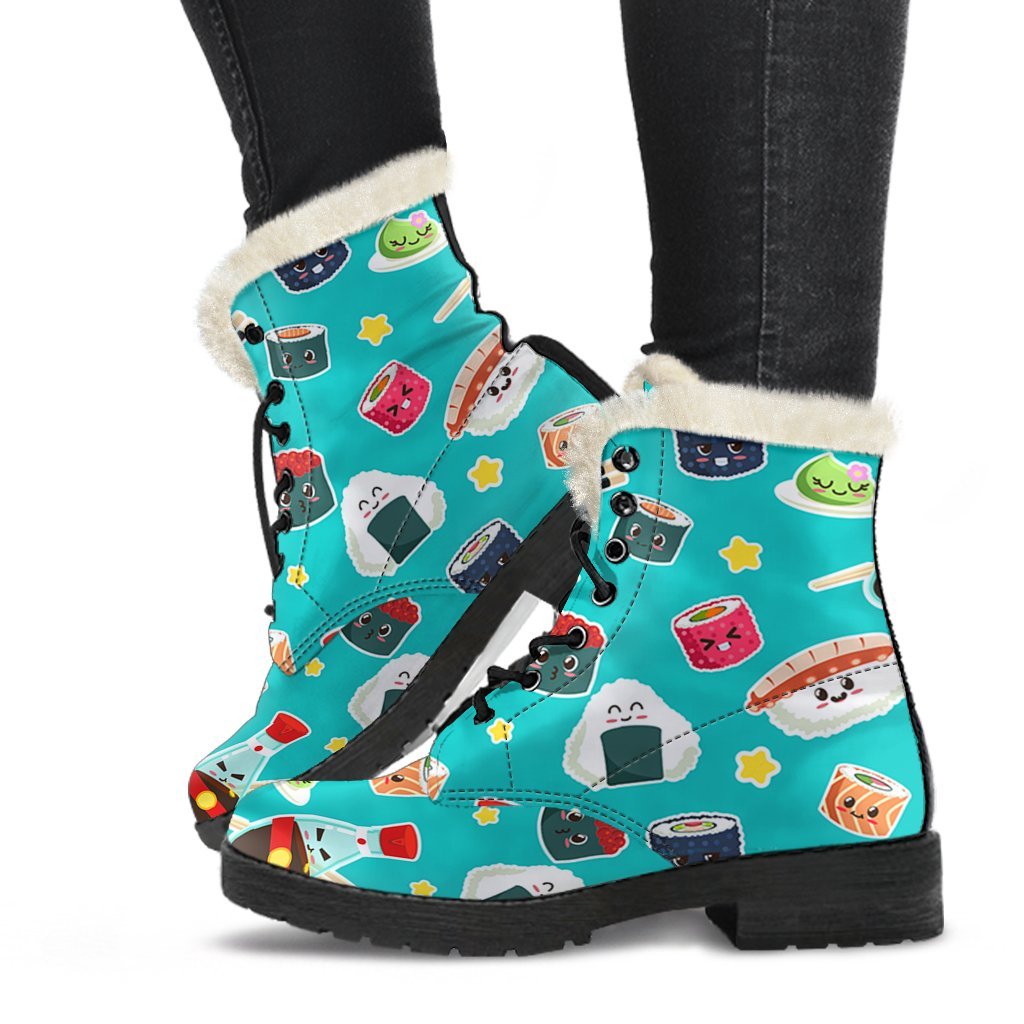 Sushi Print Pattern Comfy Winter Boots-grizzshop