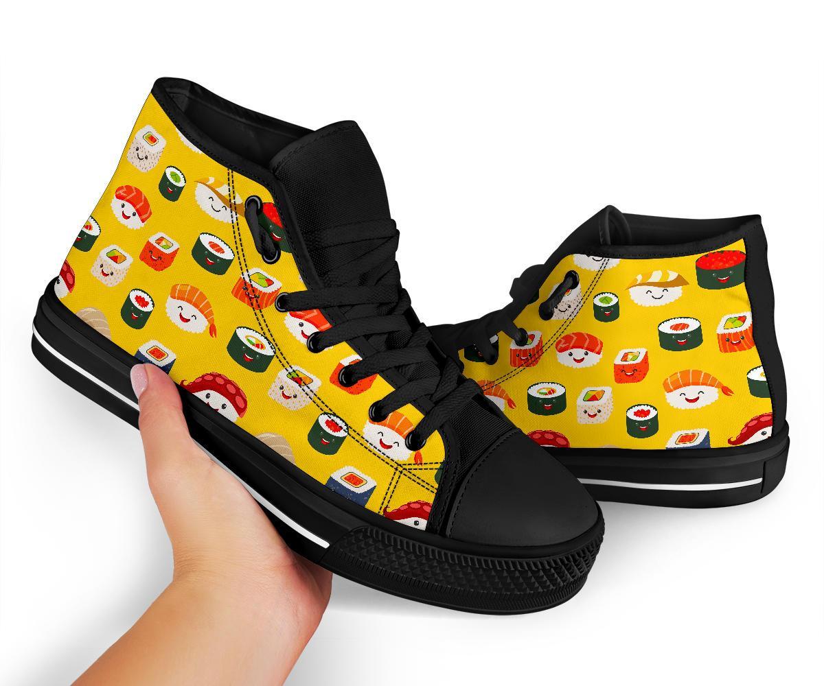 Sushi Print Pattern Men Women's High Top Shoes-grizzshop