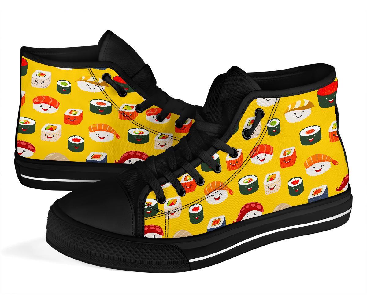 Sushi Print Pattern Men Women's High Top Shoes-grizzshop