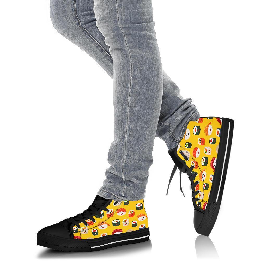 Sushi Print Pattern Men Women's High Top Shoes-grizzshop