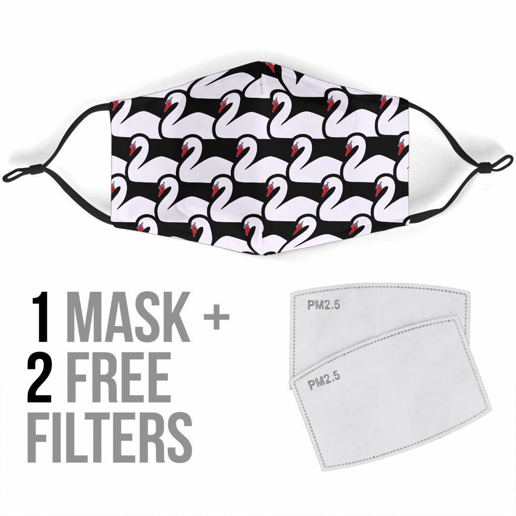 Swan Pattern Print Face Mask-grizzshop