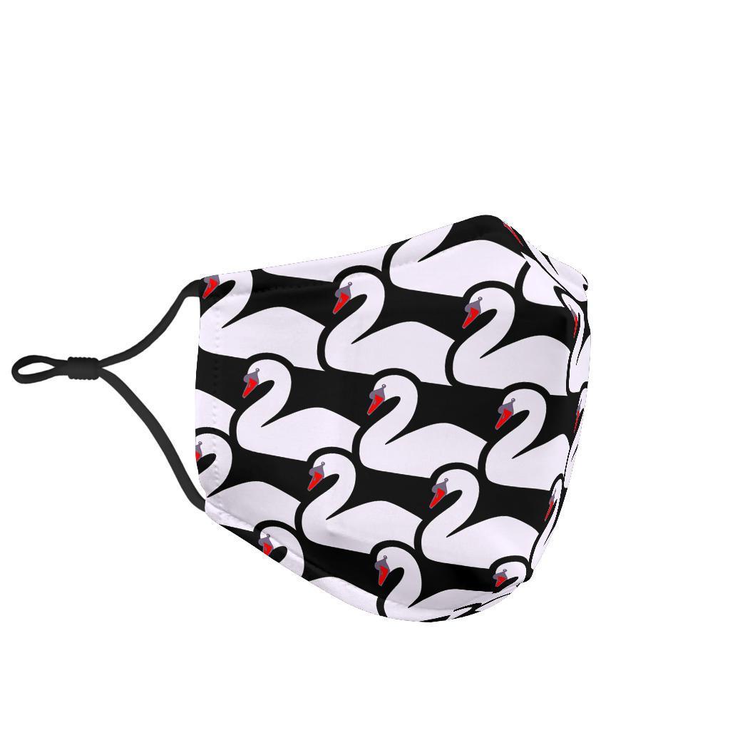 Swan Pattern Print Face Mask-grizzshop