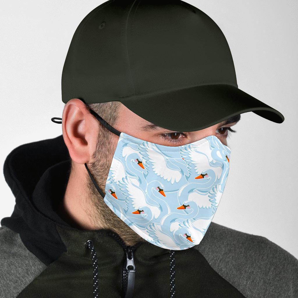 Swan Print Pattern Face Mask-grizzshop