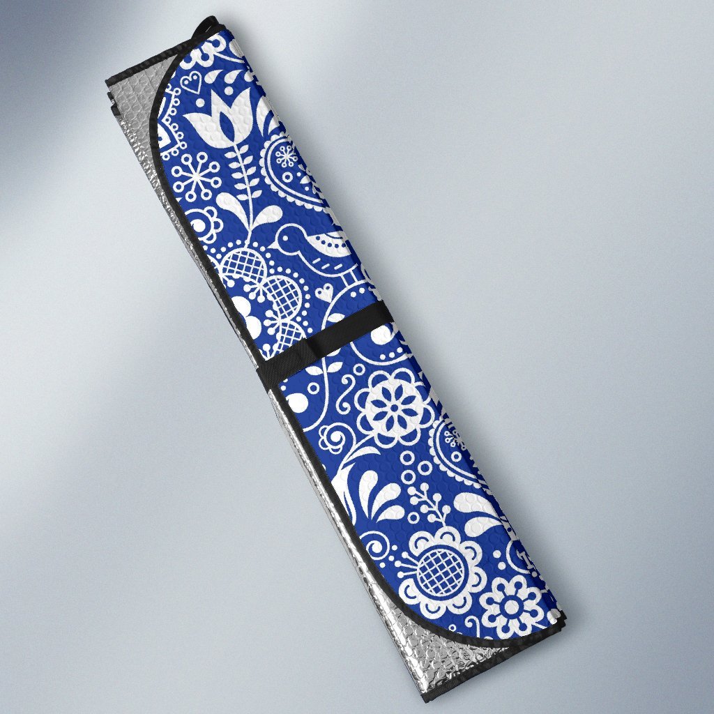 Swedish Floral Pattern Print Car Sun Shade-grizzshop