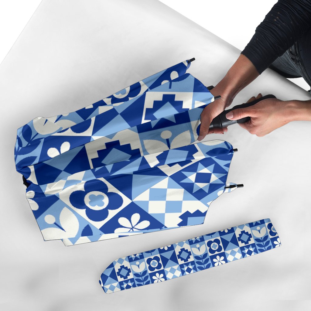 Swedish Pattern Print Automatic Foldable Umbrella-grizzshop