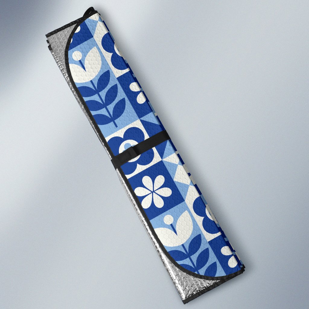 Swedish Pattern Print Car Sun Shade-grizzshop