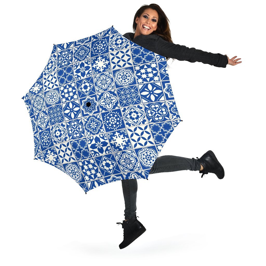 Swedish Print Pattern Automatic Foldable Umbrella-grizzshop