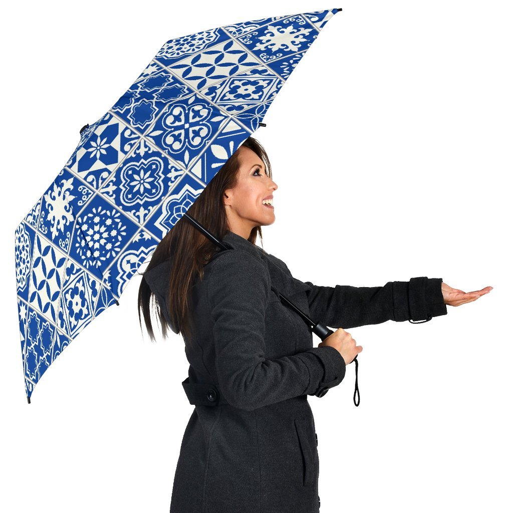 Swedish Print Pattern Automatic Foldable Umbrella-grizzshop