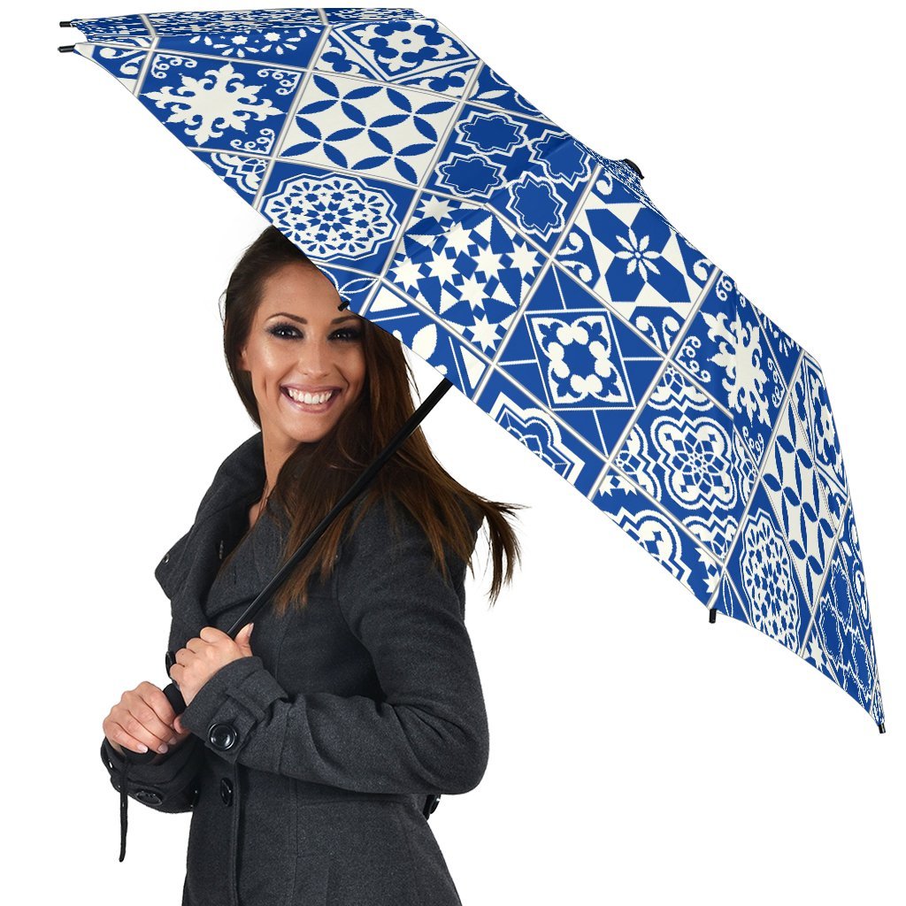 Swedish Print Pattern Automatic Foldable Umbrella-grizzshop