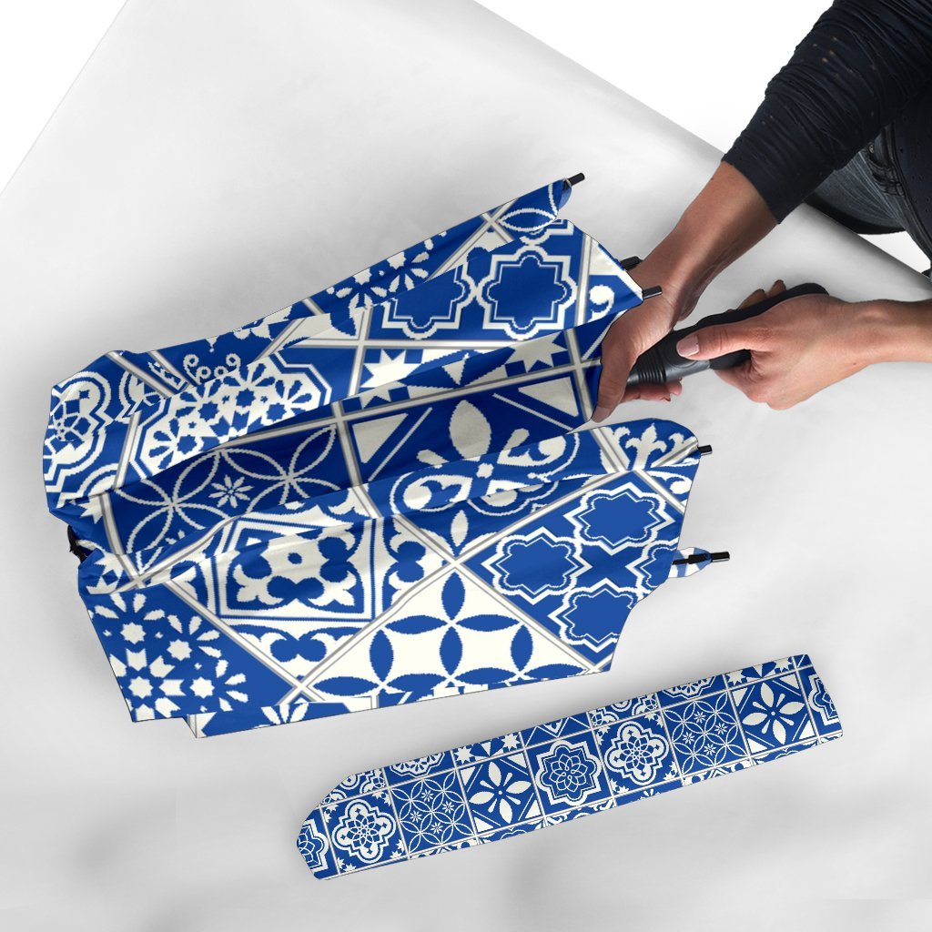 Swedish Print Pattern Automatic Foldable Umbrella-grizzshop